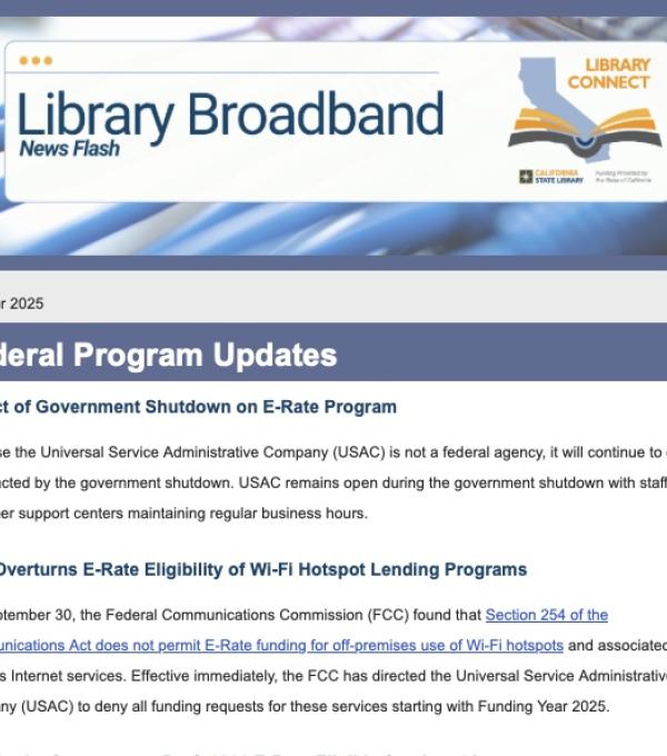 Library Broadband News Flash October Edition